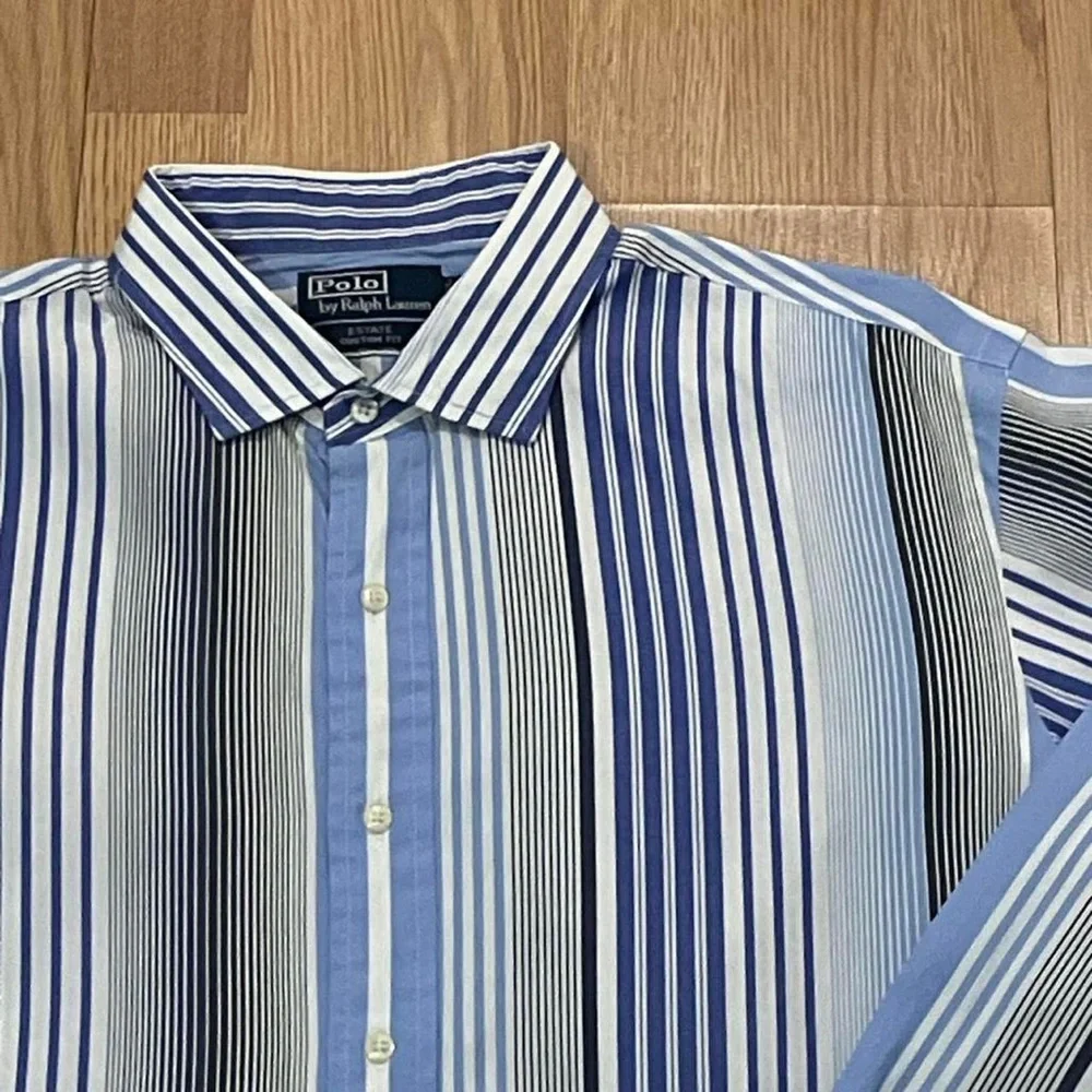 Polo Ralph Lauren Men’s Long Sleeve Dress Shirt 18 XXL Estate Custom Fit Striped